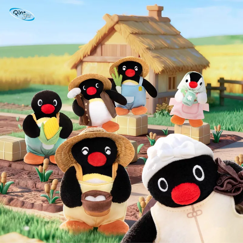 

Оригинальный плюшевый брелок-сюрприз Pingu из серии Happy Farm: милый, мягкий, для украшения сумок и рюкзаков, подарок для девочек, модный тренд 2026 года, хит продаж
