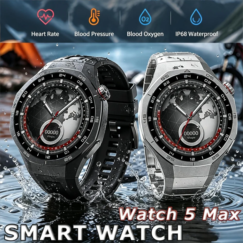 Neueste Upgrade Smartwatch BT-Anruf Herzfrequenz Blutsauerstoff/Druck EKG-Überwachung Outdoor-Sportuhr 5 Pro Smartwatch HW12