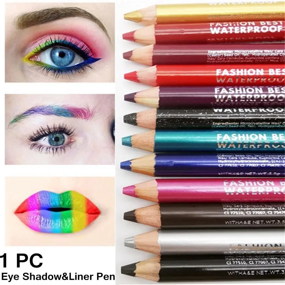 Cosmetici per occhi di bellezza Matita per eyeliner pigmentata evidenziatore impermeabile opaco colorato glitterato con ombretto temperamatite e penna per eyeliner