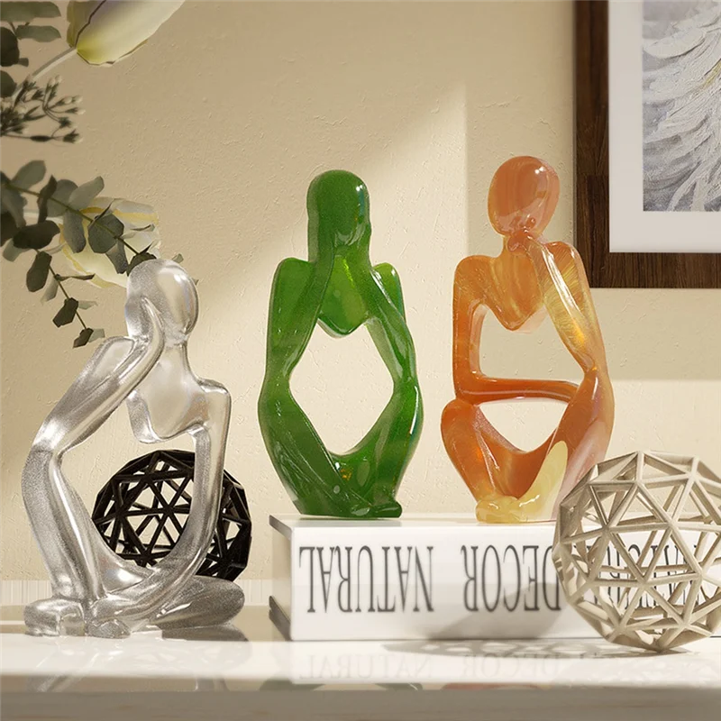 Stampo per candele 3 pezzi Pensieri Ritratto Ornamenti Resina epossidica Stampo in silicone Semplice corpo astratto europeo Stampo per candele Resina siliconica