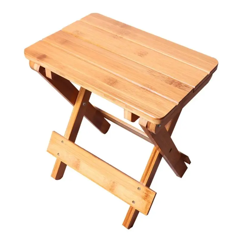 Bamboo Folding Stool for Shaving Shower Foot Rest, Outdoor Fishing Stool Folding Shower Seat, Fully Assembled 31.5cm Height