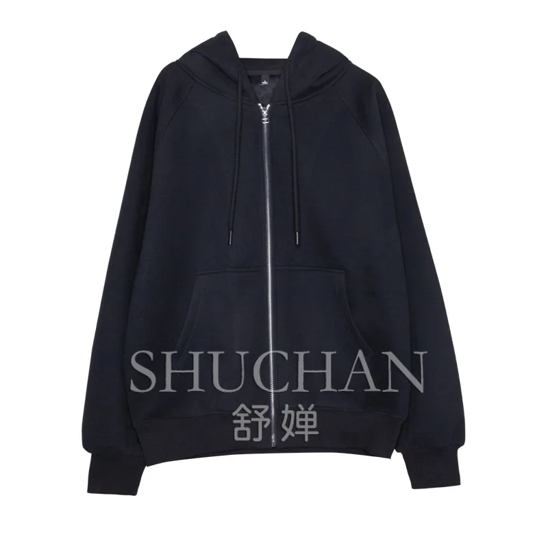 سترة صوف بغطاء للرأس معطف نسائي للخريف والشتاء النسخة الكورية الجديدة نمط كسول فضفاض ملابس الزوجين الراقية سترة #3