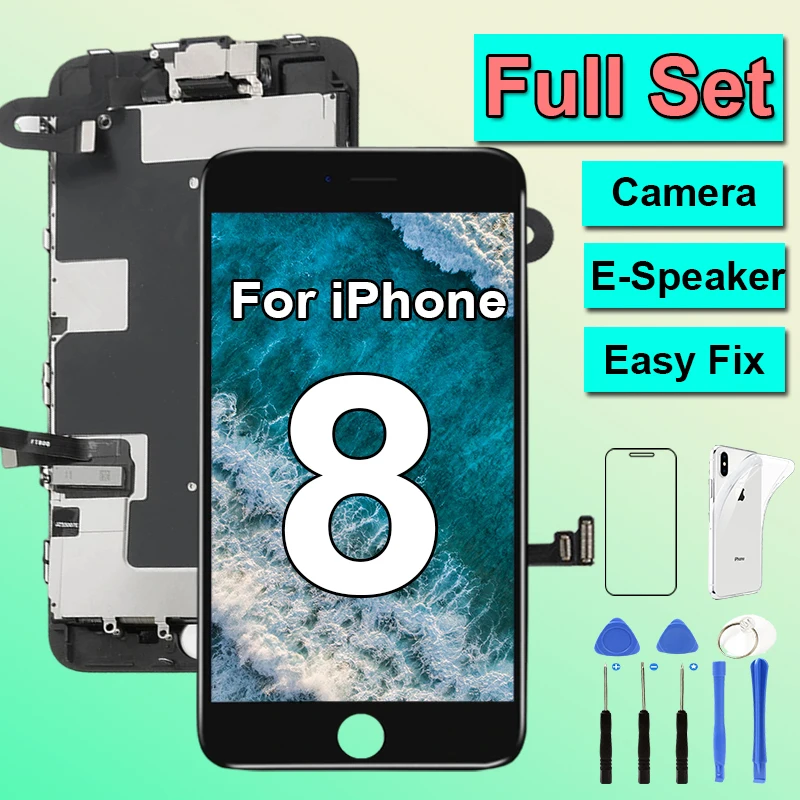 AAA Full Set Screen For iPhone 8 8G LCD Display Replacement Touch Digitizer Complete Assembly Installed with Front Camera