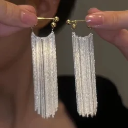 2023 New Sight Elegant Long Tassel Stud Earrings for Women Fashion Brand Jewelry Trendy  Earrings Gift