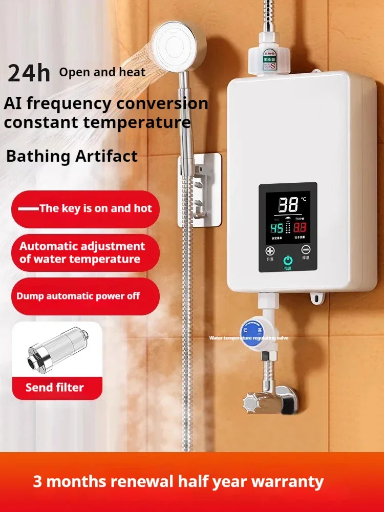 Tankless Water Heater Point-of-Use Digital Display,Electric Instant Hot Water Heater with Self-modulating,Overheating Protection