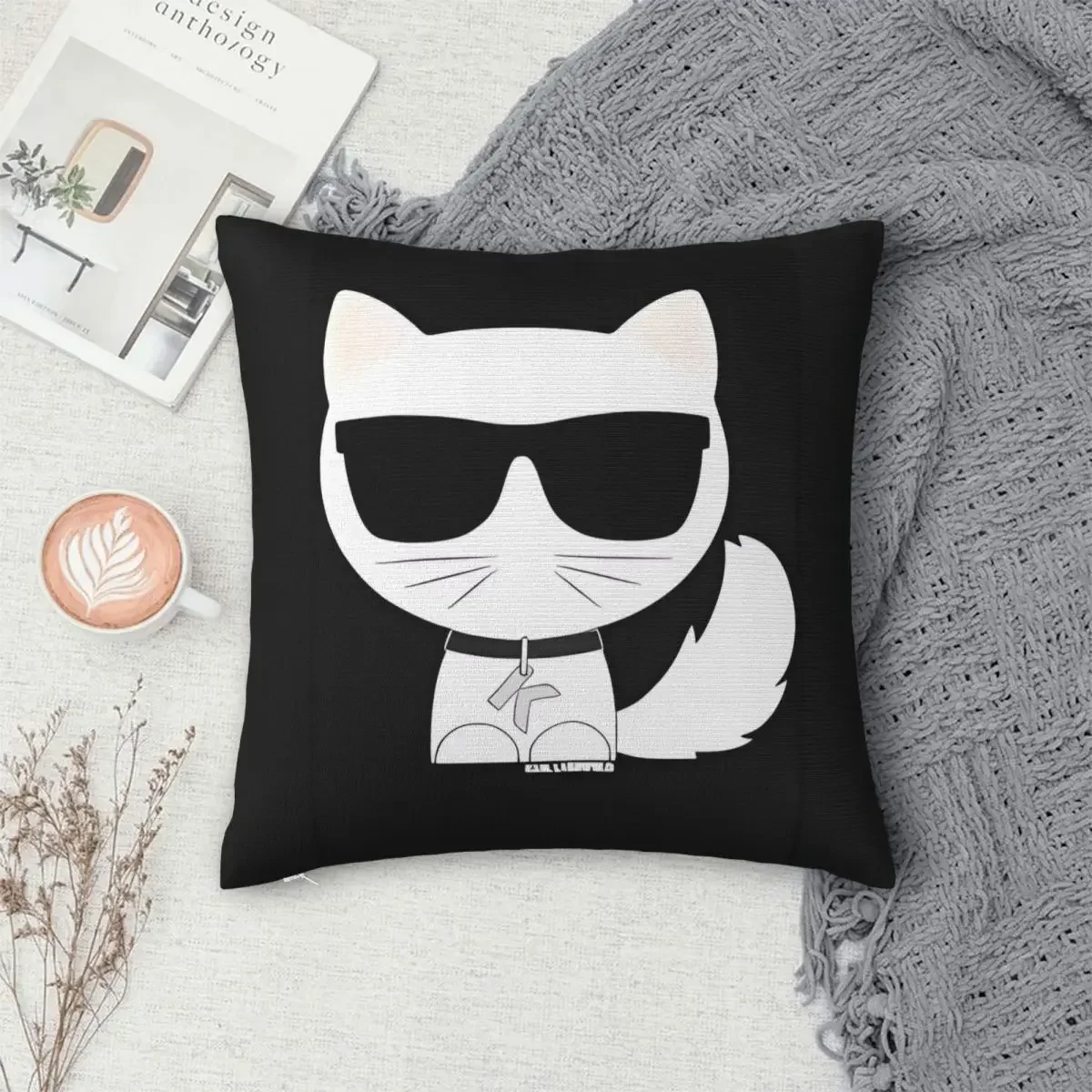 Cat Pillow Cover Fashion Sunglasses Pet Cushion Cover Design Pillow Case Kawaii Pillowcases For Sofa Bedroom Home Decor