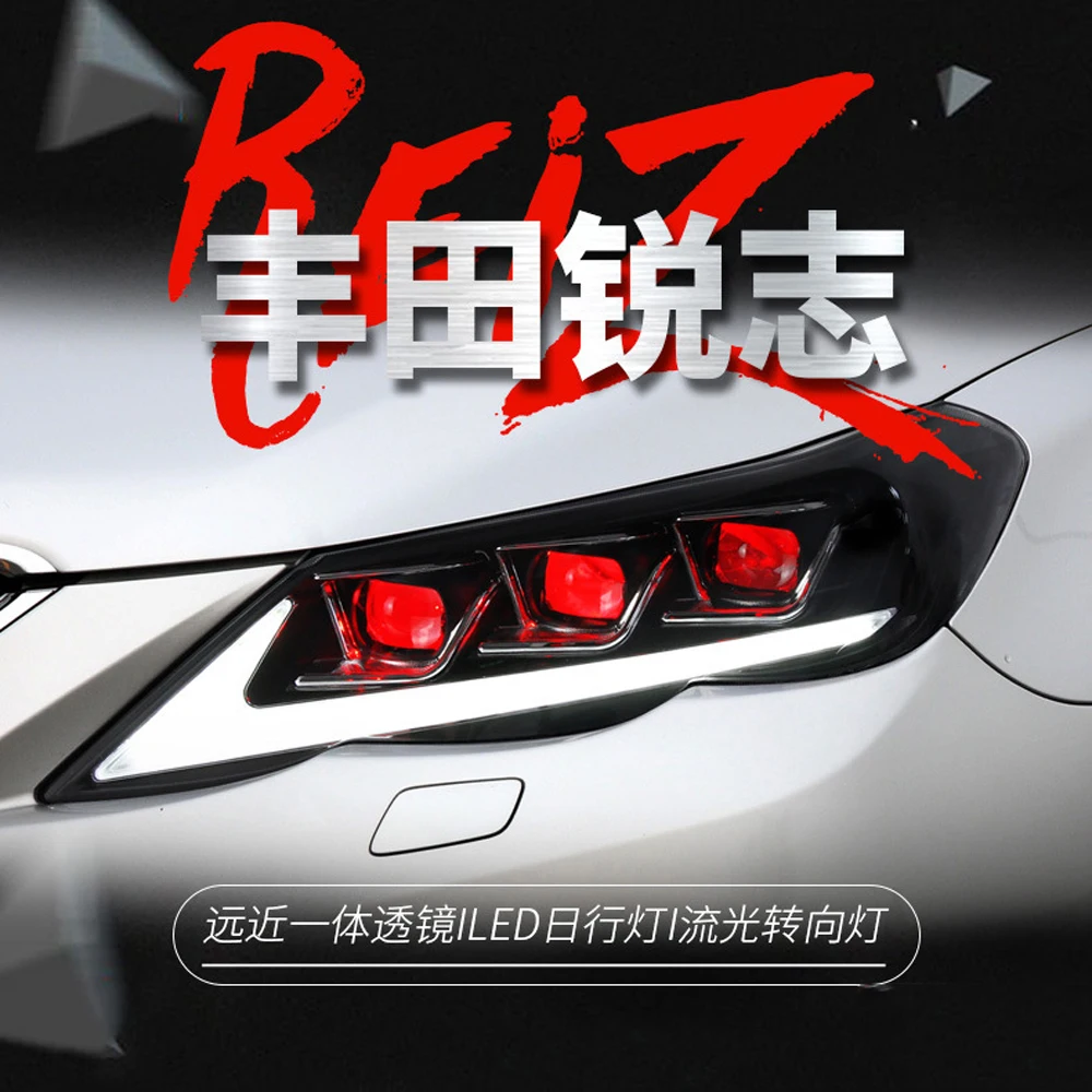 Automobile LED Headlight Assembly For Toyota New Reiz 10-12 DRL Daytime Running Light Streamer Turn Signal Indicator Head Lamp