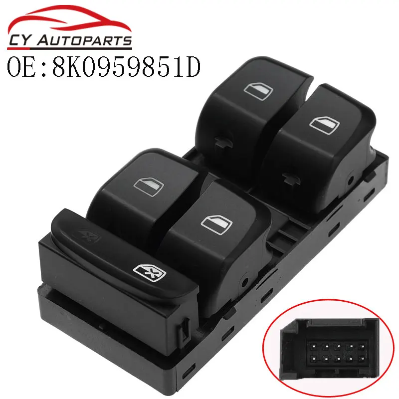 New Power Window Switch For Audi A4 S4 B8 Q5 8K0959851D Switch Button