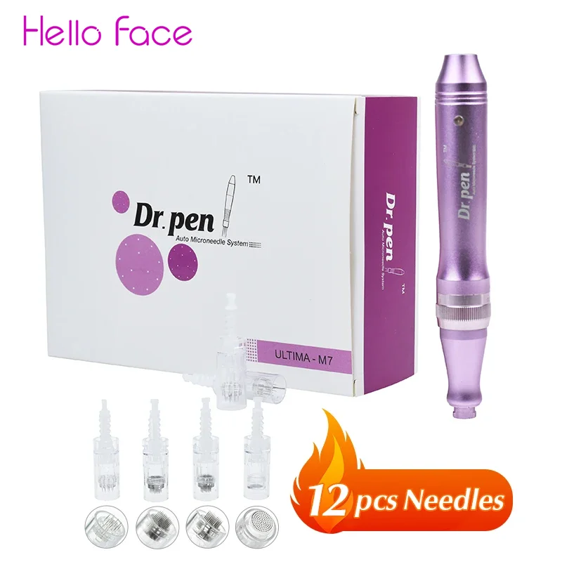 Dr Pen Ultima M7 With 10 pcs Needles Professional Derma Pen Nanoneedles Tatoo Machine Mesotherapy Plug in Model Facialcare Tool