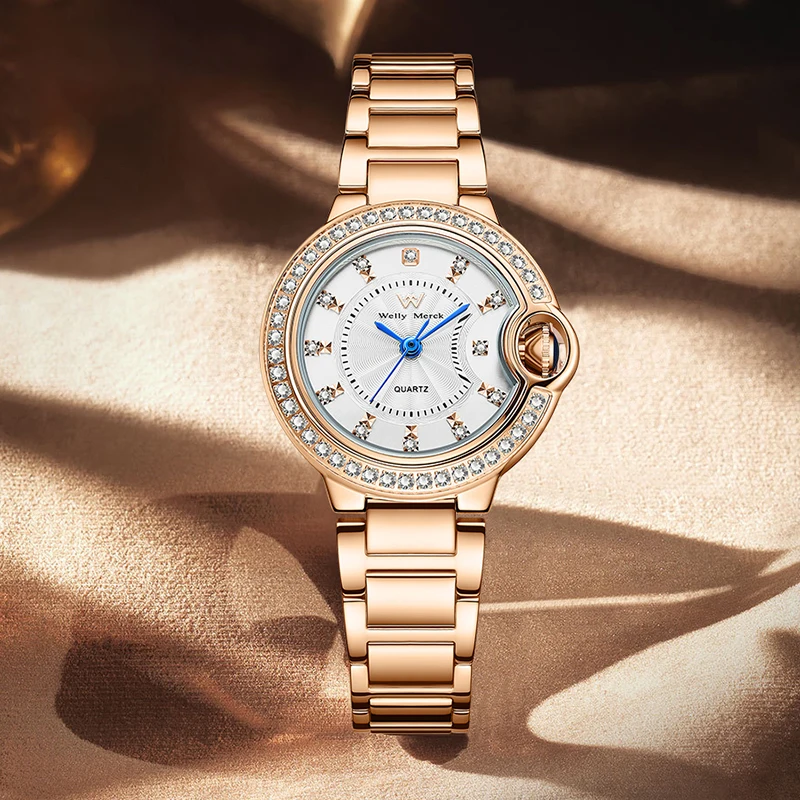 WM Watch Lady Quartz Watch Women Classic Simple Style Stainless Steel Waterproof Elegant Retro Welly Merck Woman Watches 077L-WM