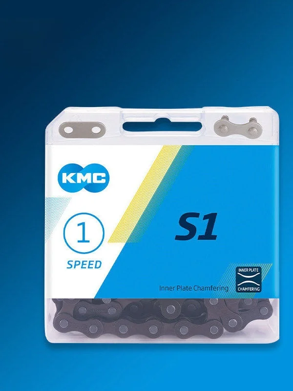 Cadena de Bicicleta de Una Velocidad KMC Serie S, Cadena Universal para Bicicletas Fixie y Plegables, Tratamiento de Superfic...