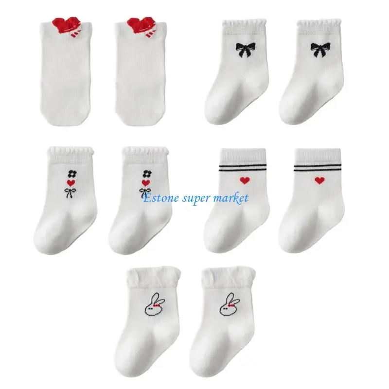 

090B Breathable Cotton Socks For Newborns To Toddler Comfortable Middle Tube Design