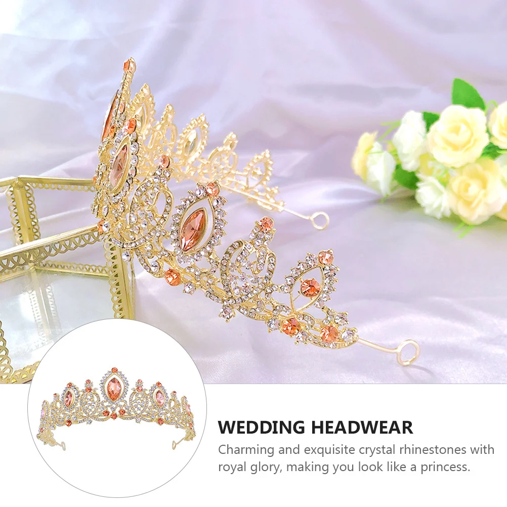 

1Pcs Crystal Wedding Crown Headdress Elegant Bride Tiara Hair Jewelry Rhinestone Headband Party Headwear Women