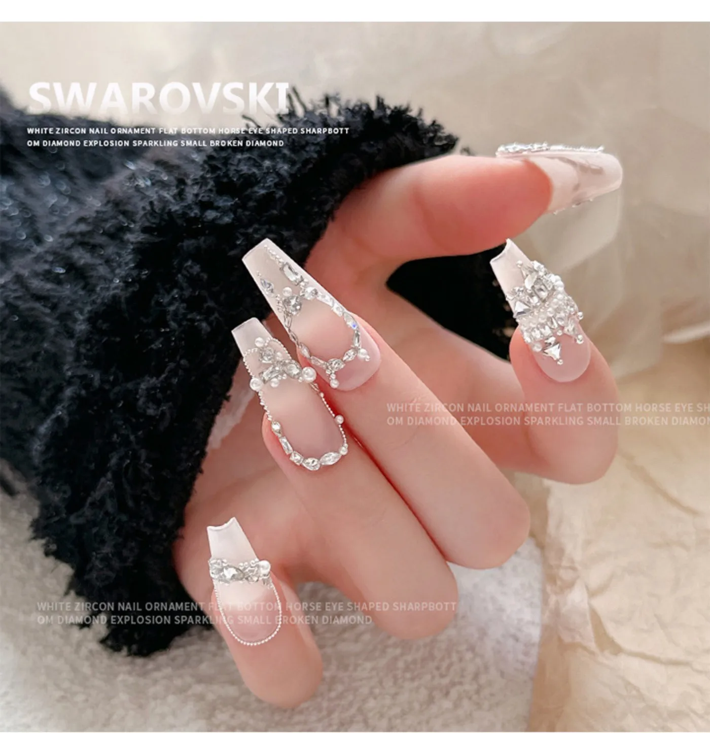 YYM 50PCS Shinning Mini Zircon Nail Charms Transparent Champagne Nail Rhinestones Small Diamonds Nail Art Decor DIY Manicure
