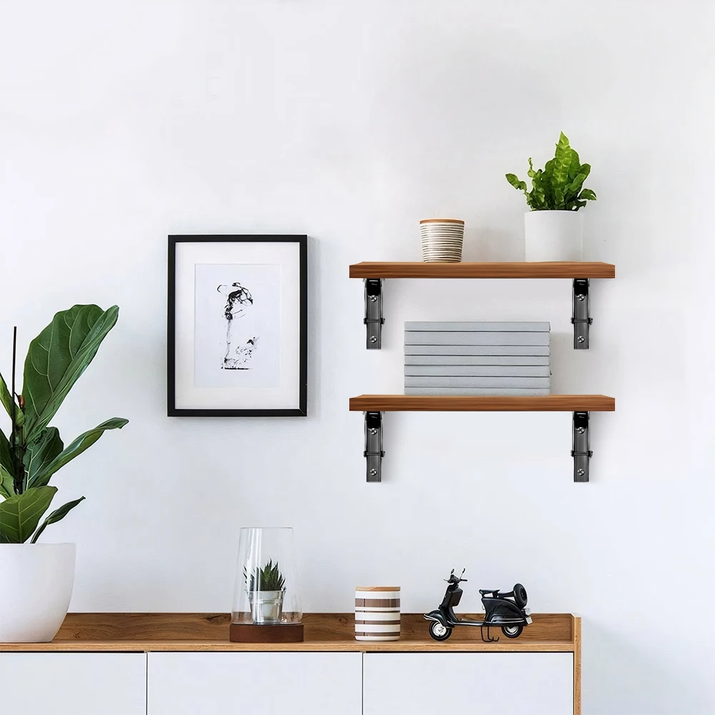 2 Stuks Opvouwbare Plank Beugel Max. Belasting 90Kg/198Lb Wandmontage Plank Beugel Zware Drijvende Plank beugels Voor Home Office