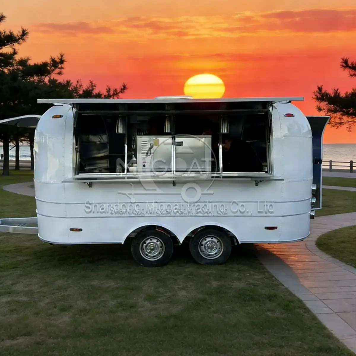 Retro Towed Outdoor Food Trailer Commercial Mobile Snack Vending Truck for Milk Tea Coffee - Vintage Style Catering Truck