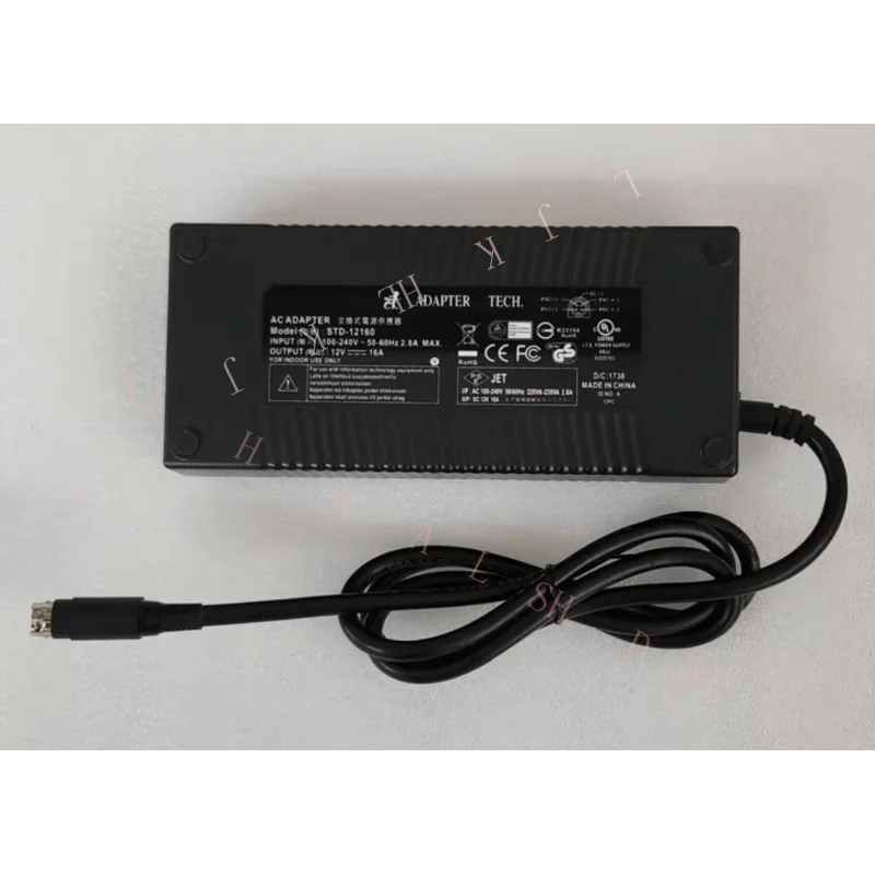 NN for STD-12160 12V 16A 4Pin AC Adapter Power Supply Charger