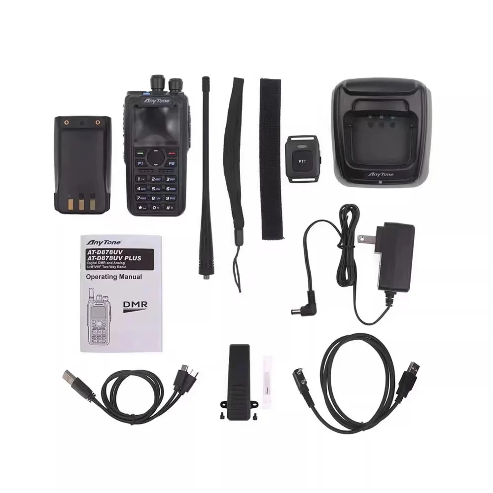 Anytone New AT-D878UVII Plus Walkie Talkie DMR Radio VHF 136-174MHz UHF 400-470MHz GPS APRS Anytone Ham Radio Station