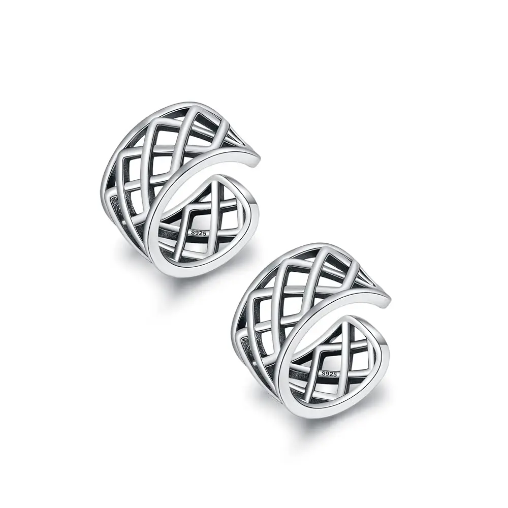 

Стильные и элегантные серьги-каффы из стерлингового серебра 925 пробы для женщин, без прокола, на защелках, регулируемые, имитация конч и хеликс.