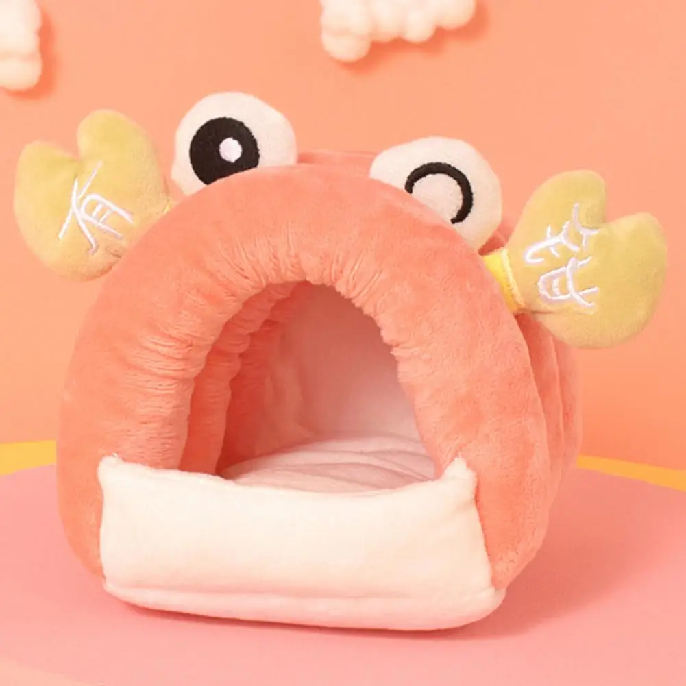 

No Deformation Pet Bed Cozy Cartoon Shape Hamster Nest Thickened Plush Den for Winter Retains Heat No Deformation Washable