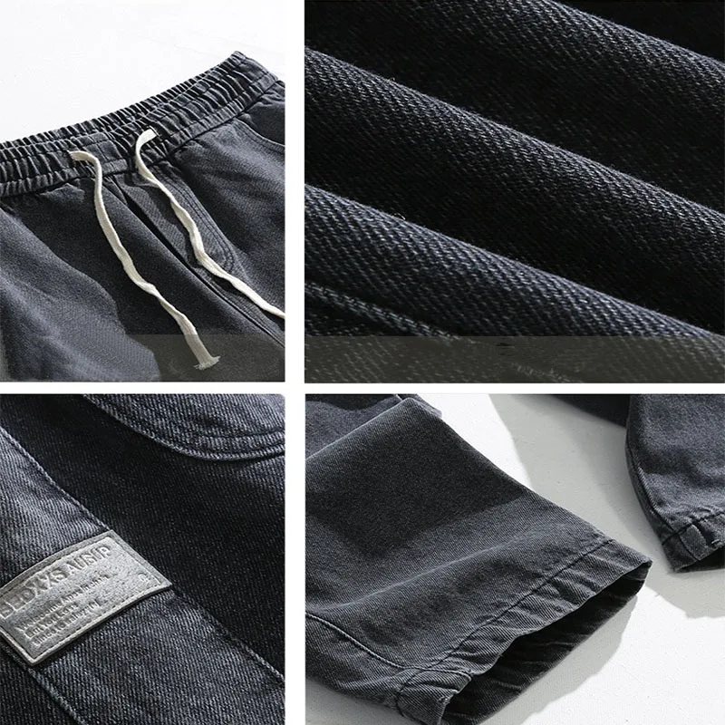 Celana Jeans longgar Vintage pria, celana Denim kaki lebar, pakaian jalanan kasual pria, celana lurus longgar, musim semi, musim gugur