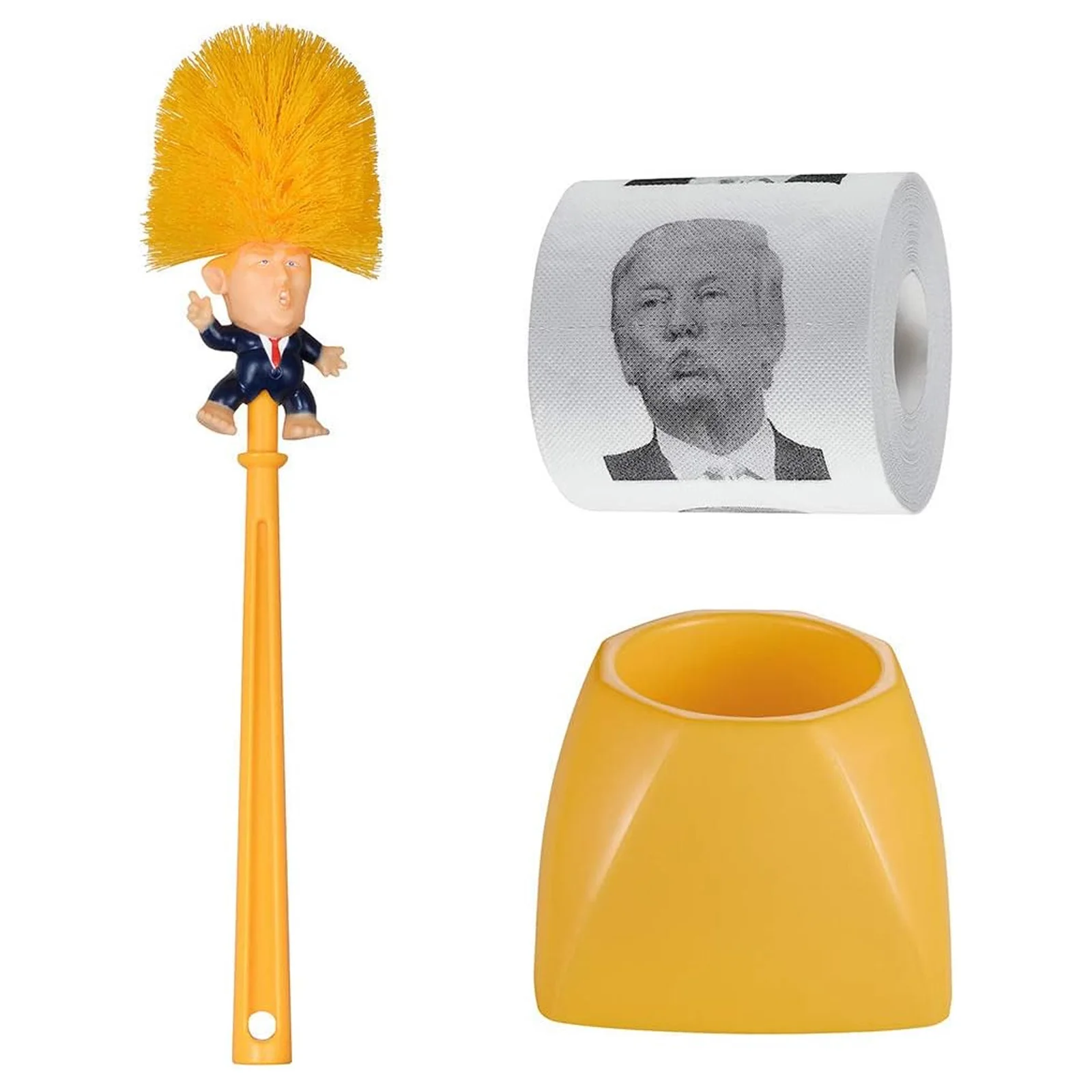 

Funny Donald Trump Kiss Printed Pattern Toilet Paper Roll Toilet Cleaning Brush Home Hotel Bathroom Cleaning Accessories 2025