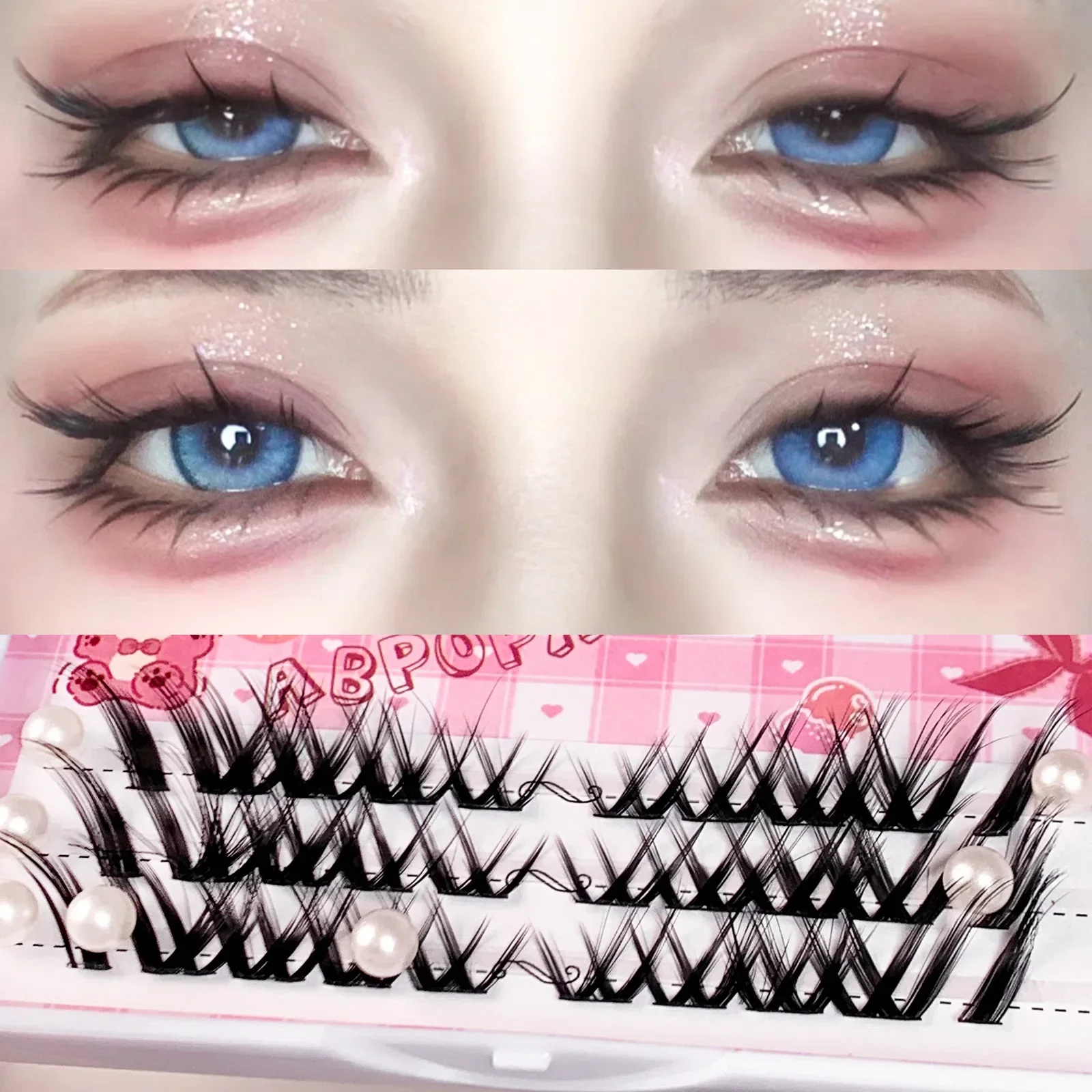 5pair Fox False Eyelash DIY Manga Lashes Transparent Terrier Strands Eyelash Soft False Eyelashes Eyelashes Daily Makeup