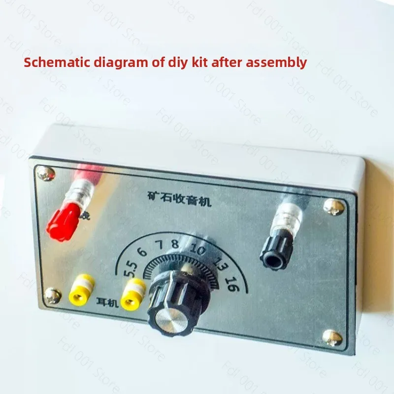 Crystal Radio DIY Kit No Soldering for Student Assembly Headphone Not Included