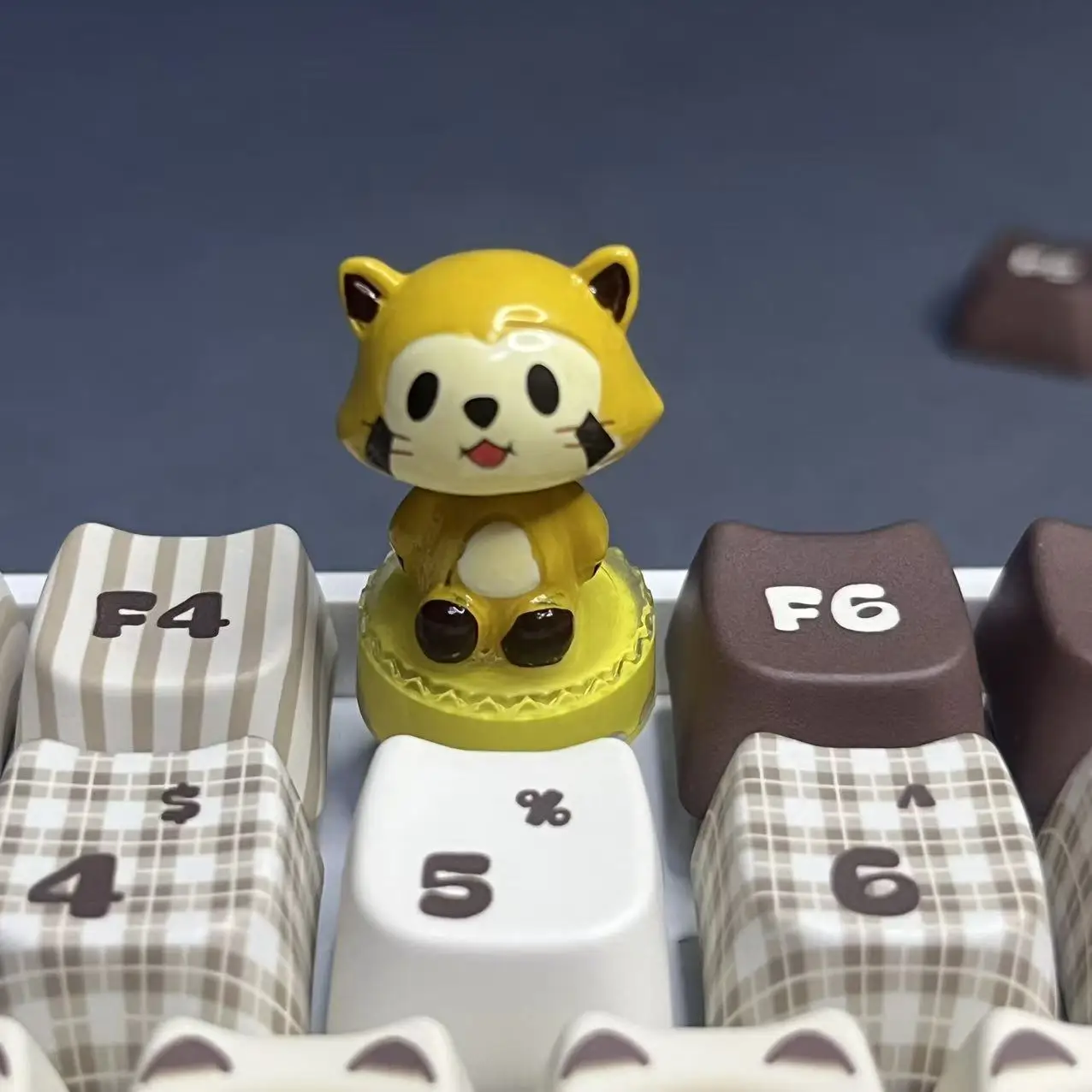 Picture 6: Cute and super cute shaking little fox keycaps yellow punk games mechanical keyboards cartoon anime creative keycaps
