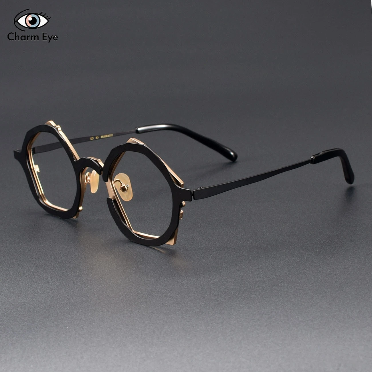 Ultra Light Pure Titanium Glasses Men New Polygonal Black Gold Eyeglass Frame Japan Optical Myopia Prescription Eyewear Women image 3