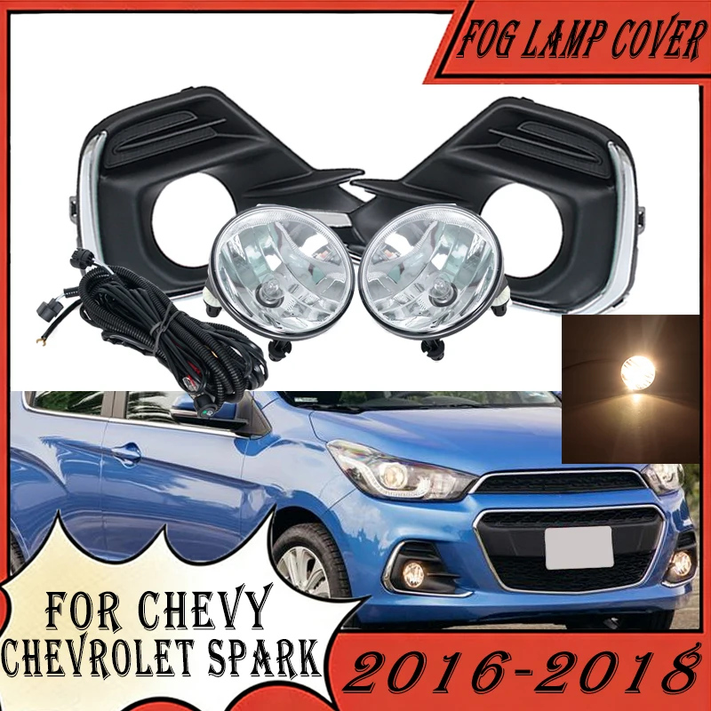 Fog lamp Assembly For Chevy Chevrolet Spark 2016 2017 2018 Daytime Running Light Fog Llight Cover Grille Plastic Shade