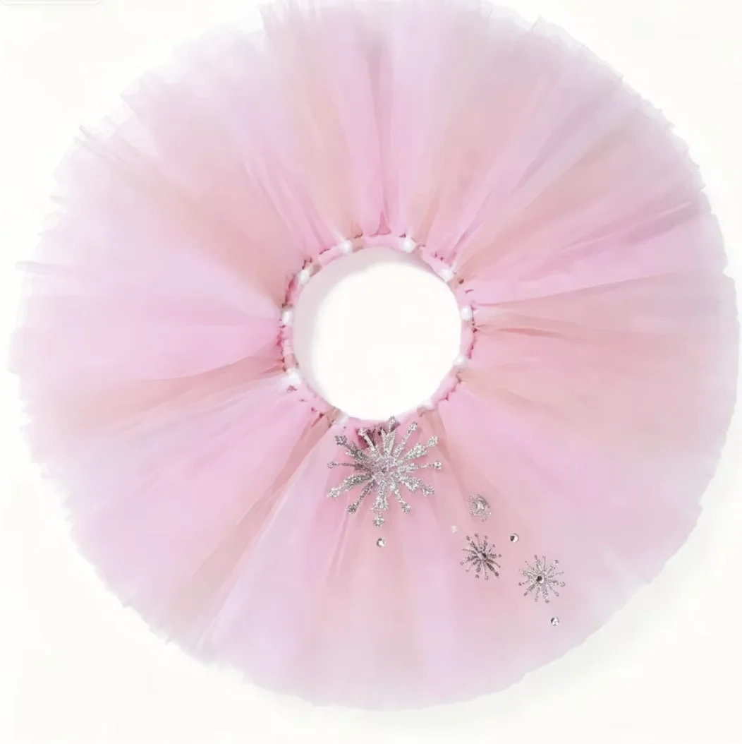 Girl Sparkly Blue Pink Ballet Mesh Tutu Dress With Headband Christmas Party Dress Up Fantasy Princess Kids Dance Performance Set