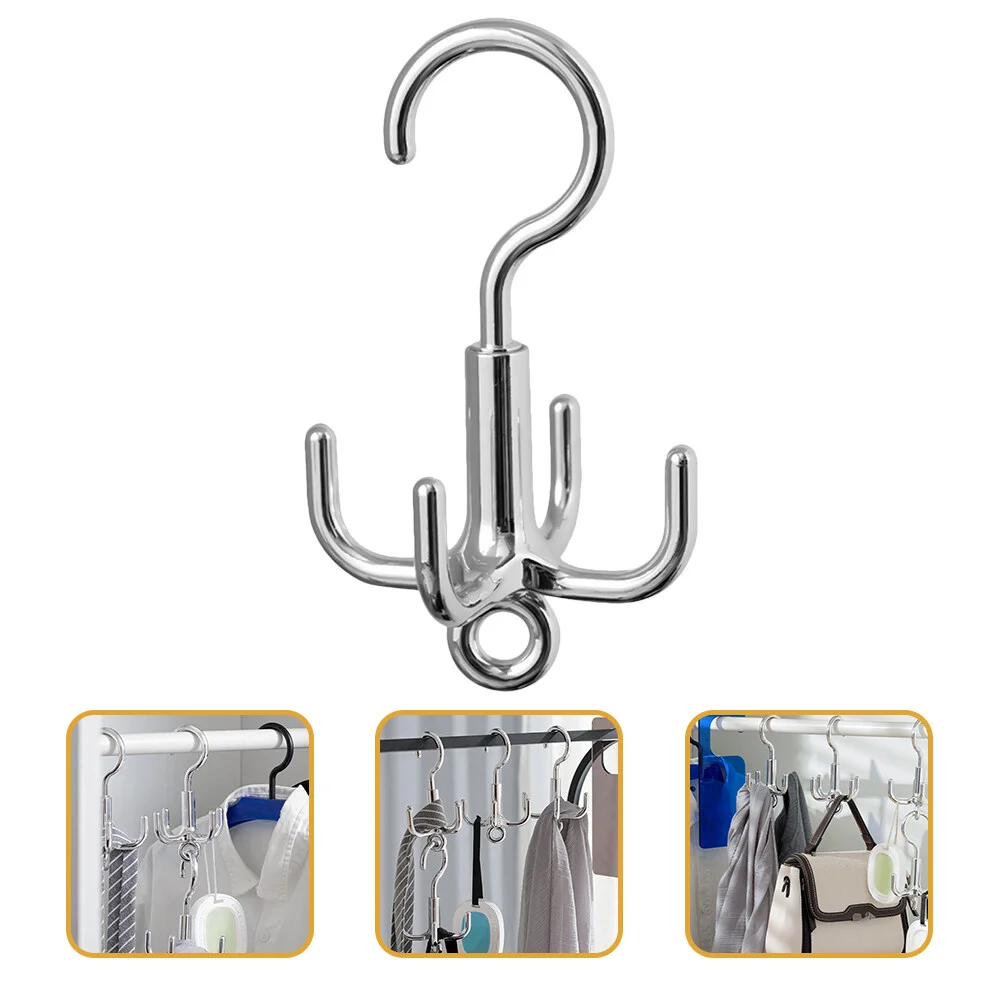 Advanced Rotating Hook 4-Claw Rotary Hanger Hanging Neck Tie Organizer Wallet Abs Purse Belt Man Shoe Racks Closet