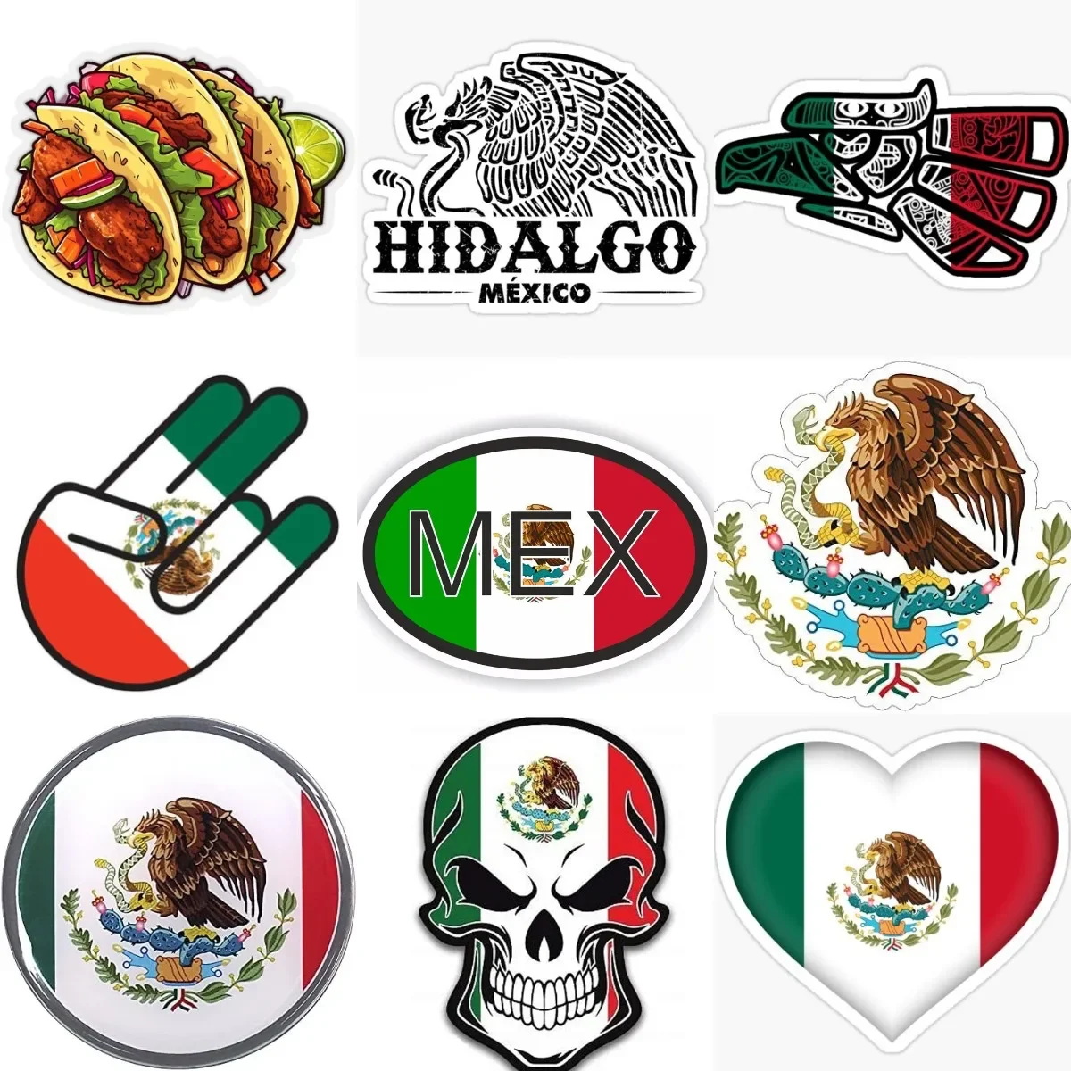 

Creative MEX Mexico Flag National Emblem Eagle Sticker for Covered Scratch Decorate Motorcycle Bycicle Laptop Camper Bike Bumper