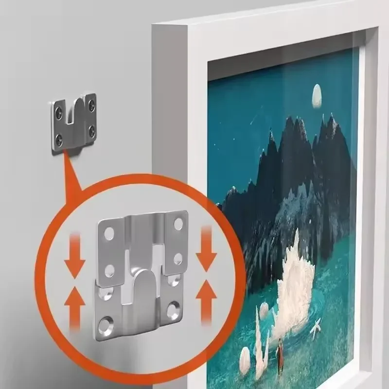 4pcs Stainless Steel Wall Hook Picture Frame Keyhole Hanger Z Clip Sofa Bed Interlocking Flush Mount Bracket Furniture Connector