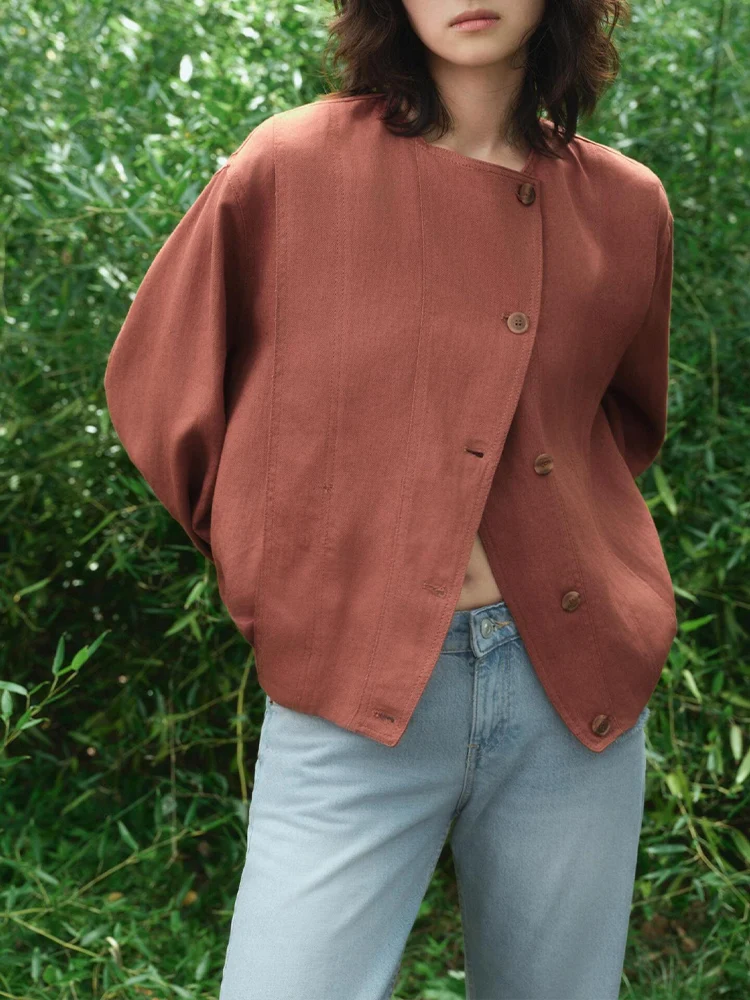 

European style new women's fashion versatile temperament simple solid color long-sleeved pilot jacket