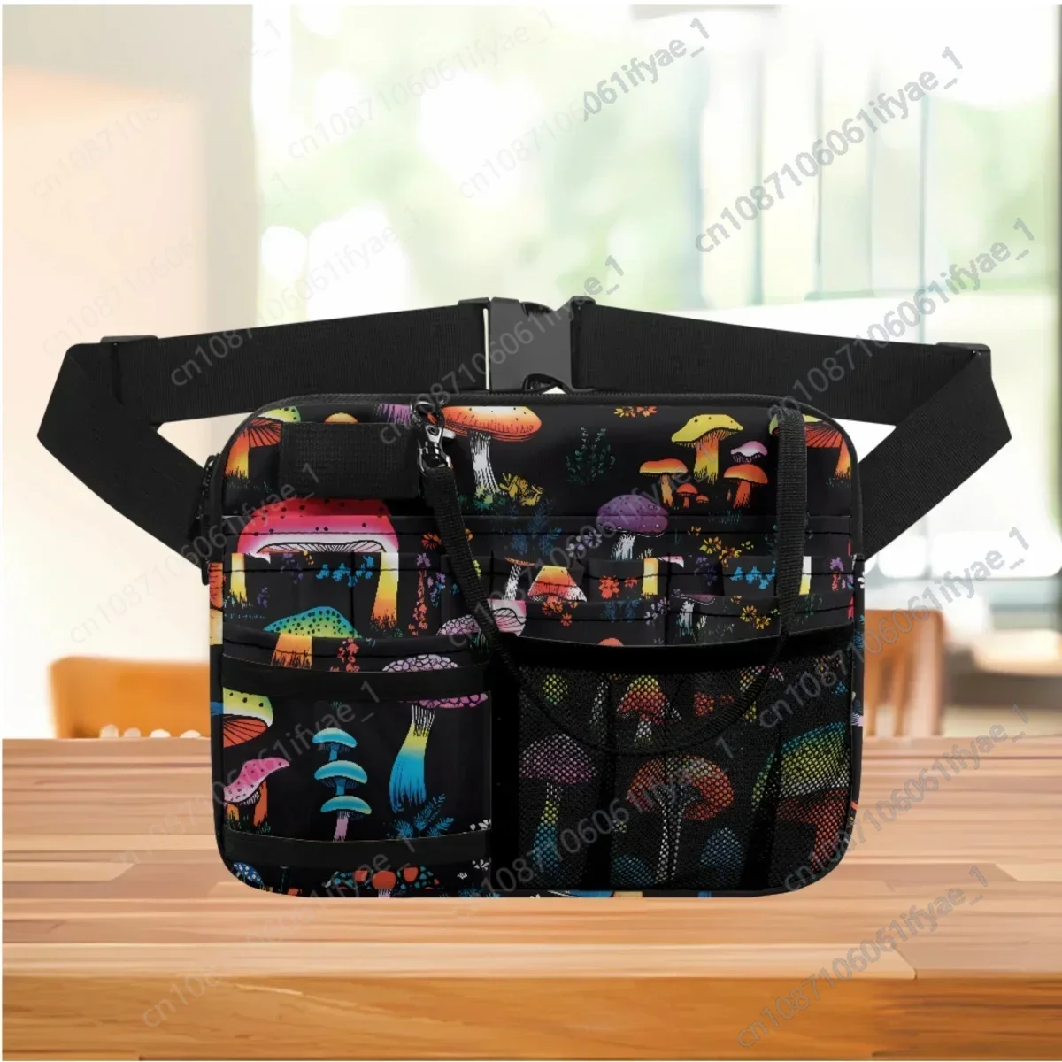 Mushroom Art Botanical Designer Fanny Pack Nursing Tool Pouch Belt Bag Multiple Pockets Women Nurses Waist Bags Dropshipping New