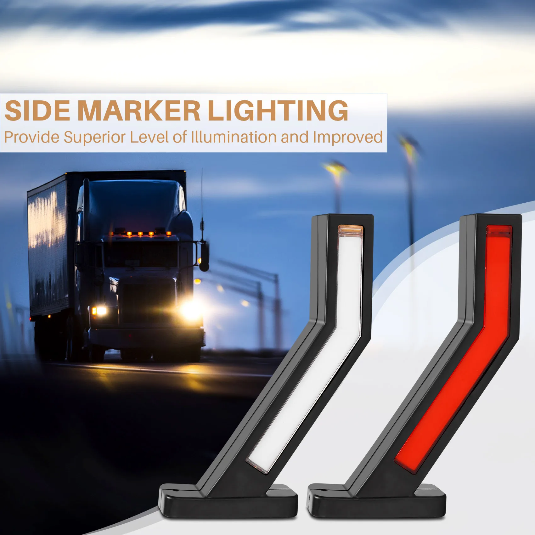 2X Trailer LED Side Marker Lighting Outline Marker Truck Light Van LED Lights for Trailer 12-24V image 3