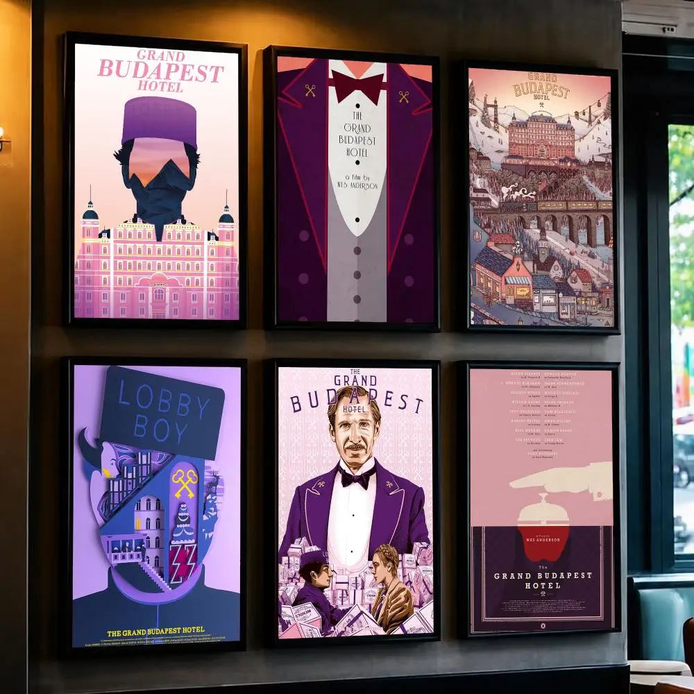 classic movie T-The Grand Budapest Hotel-L Poster Minimalist Wall Sticker for Cafe Office Bar Home Decor and Gift