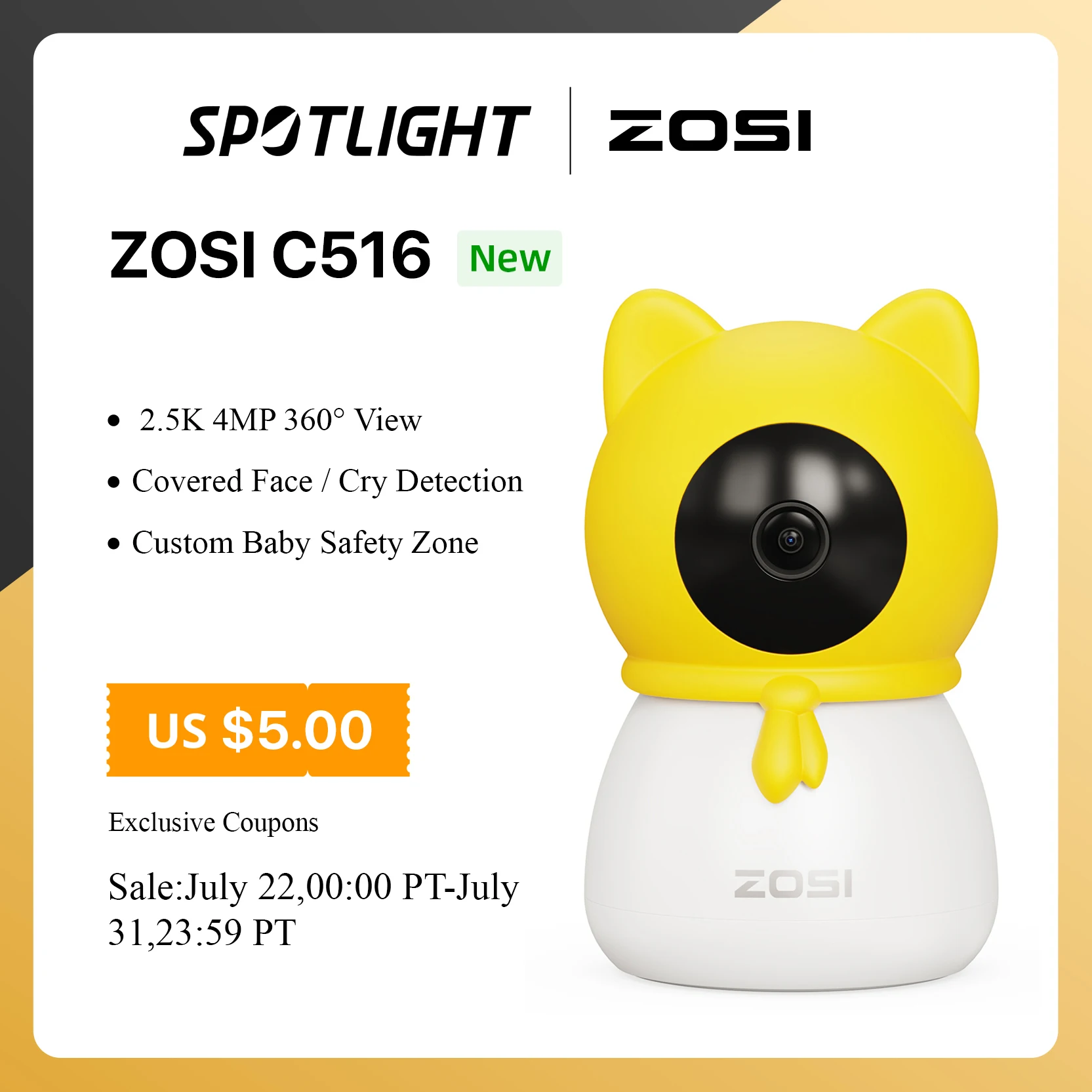 zosi camera interna de seguranca sem fio c516 25k 4mp plug in pt deteccao de cry cerca virtual 24 ghz 5ghz wifi monitor inteligente para bebe 01