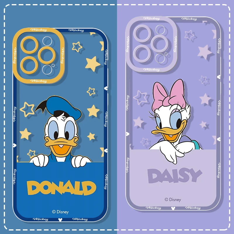 Cute Mickey Mouse Winnie Saisy Duck Couple Phone Case for Samsung Galaxy S22 S23 S24 Plus Ultra S20 S21 FE Y2K Clear Soft Covers