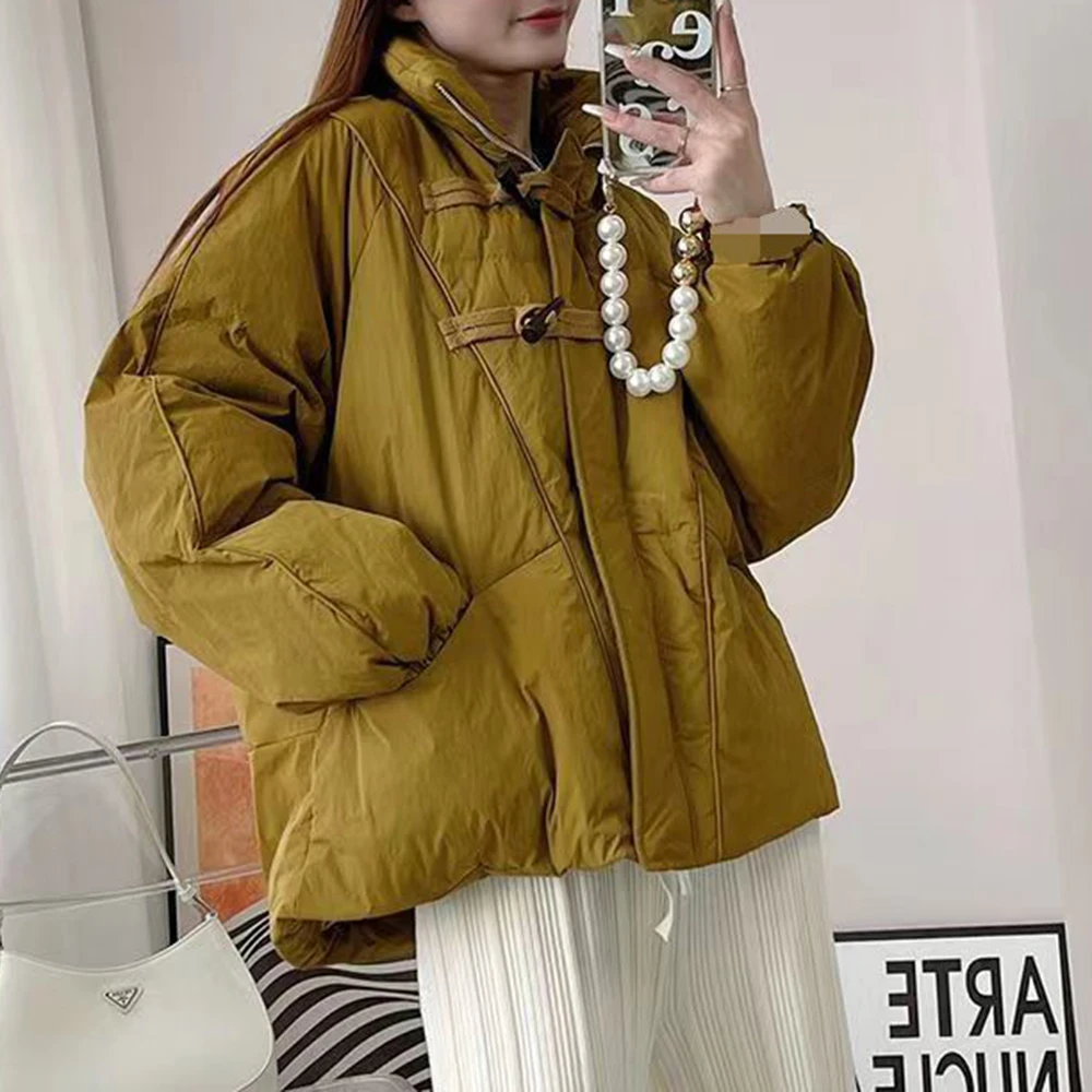 2025 National Padded Jacket Women's Design Sense Niche Autumn  Winter New Thickened Padded Jacket Versatile Bread Clothing Trend