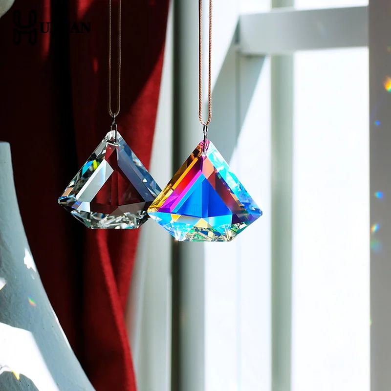 بلورات الرياح الرنين بريزم الشمس الماسكون اليدوية مجوهرات حديقة معلقة قلادة قوس قزح المطارد زخرفة نافذة حديقة ديكور