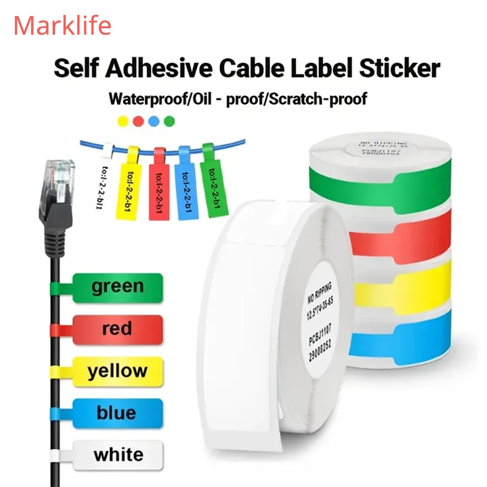 

Marklife P15/M1/P12 термоэтикетка, бумажные наклейки, водонепроницаемые, устойчивые к разрыву, замена для офисного домашнего кабеля