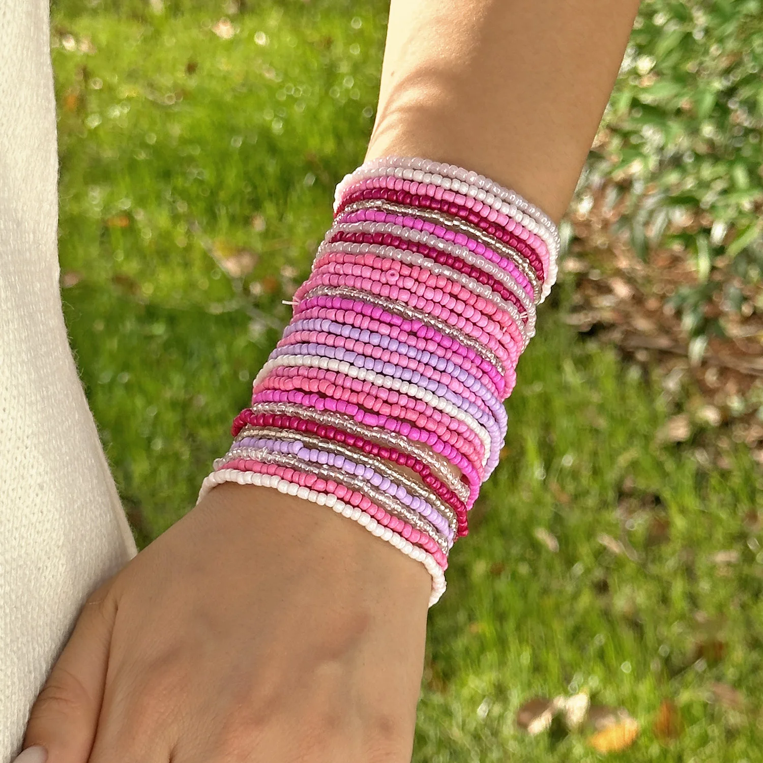 10/19/30 ชิ้น/เซ็ต Bohemian คริสตัลลูกปัดสร้อยข้อมือผู้หญิง Handmade ซ้อนสร้อยข้อมือฤดูร้อนเครื่องประดับชายหาด