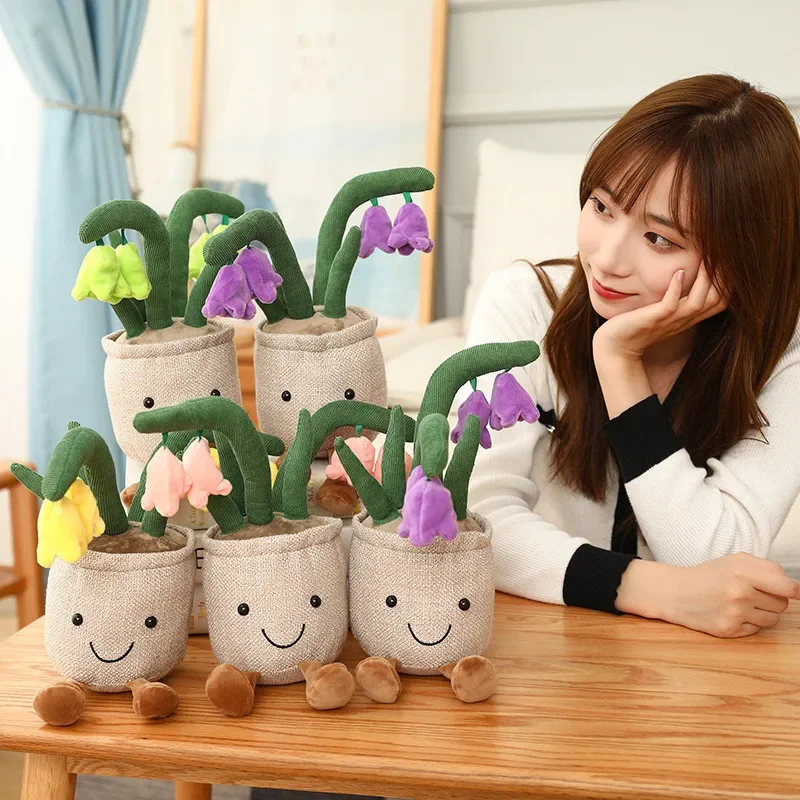 Kawaii Stuffed Plush Plants Lifelike Potted Plant Plush Doll Succulent Pine Tree Cake Bamboo Cactus Pillow Cushion Toy Decor