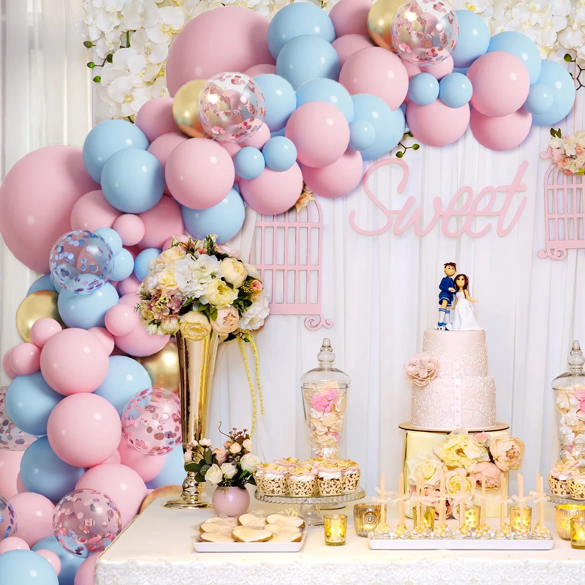 Pink Blue Balloon Garland Arch Kit Birthday Party Decoration Kids Baby Shower Boy Or Girl Latex Ballon Wedding Birthday Suppiles