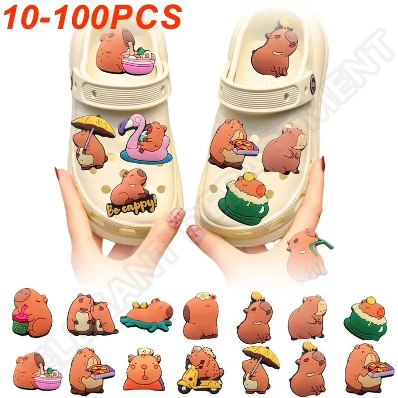 

Подвески для обуви серии Capybara для сабо, шлепанцы с пузырьками, сандалии, украшения для обуви из ПВХ, аксессуары с пряжкой для подростков