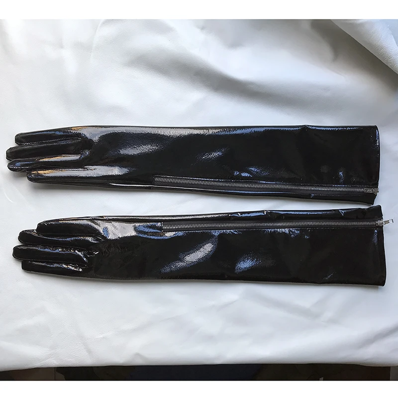 Men real sheep leather glove side open zipper long gloves Pure sheepskin gloves Driving gloves for men Customized size length