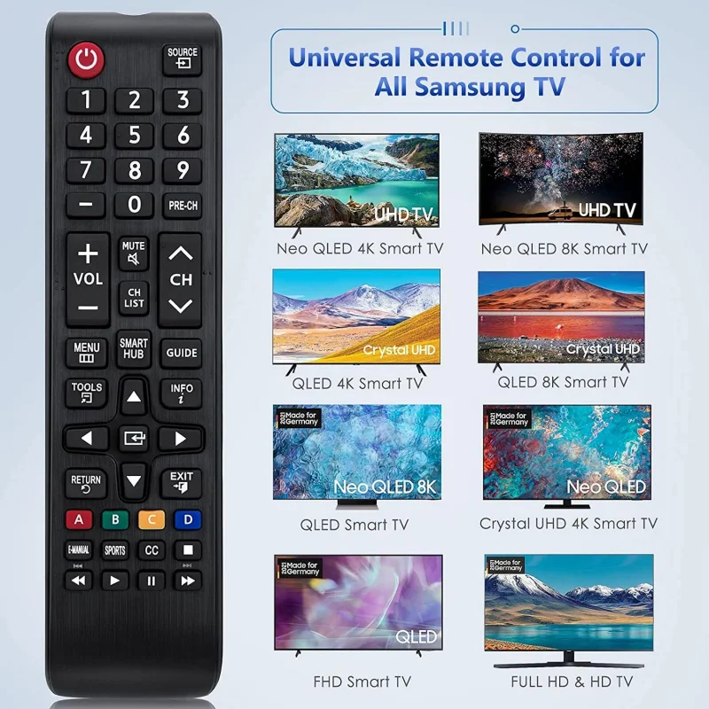 New TV Remote Control Smart TV Replacement Remote Control BN59-01175N for Samsung TV LED 3D Universal